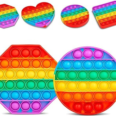 Popet for Stress Relief Silicone Squeeze Toys for Kids | Pressure Fidget Toys for Children and Adults | Pop it Push Pop its Bubble Toy for Girls ( Random Pop Its) (Multicolor) (Combo of 2)